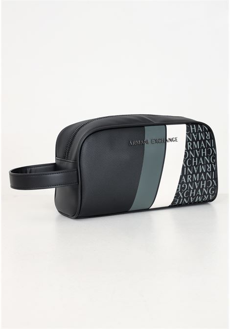 Pochette nera da uomo con motivo color block e logo ARMANI EXCHANGE | XM000166AF11935MC044